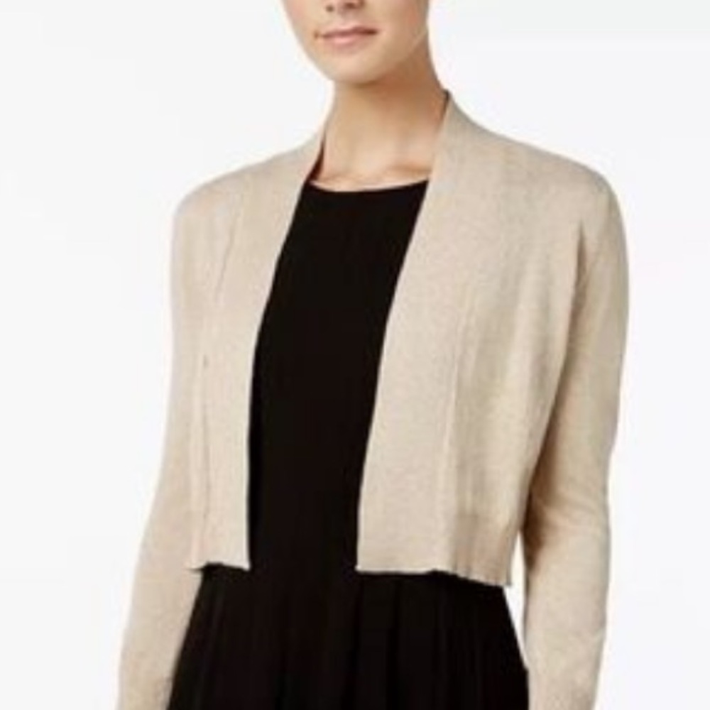 Calvin Klein Women’s Gold with metallic threads Cardigan Sweater XL New …